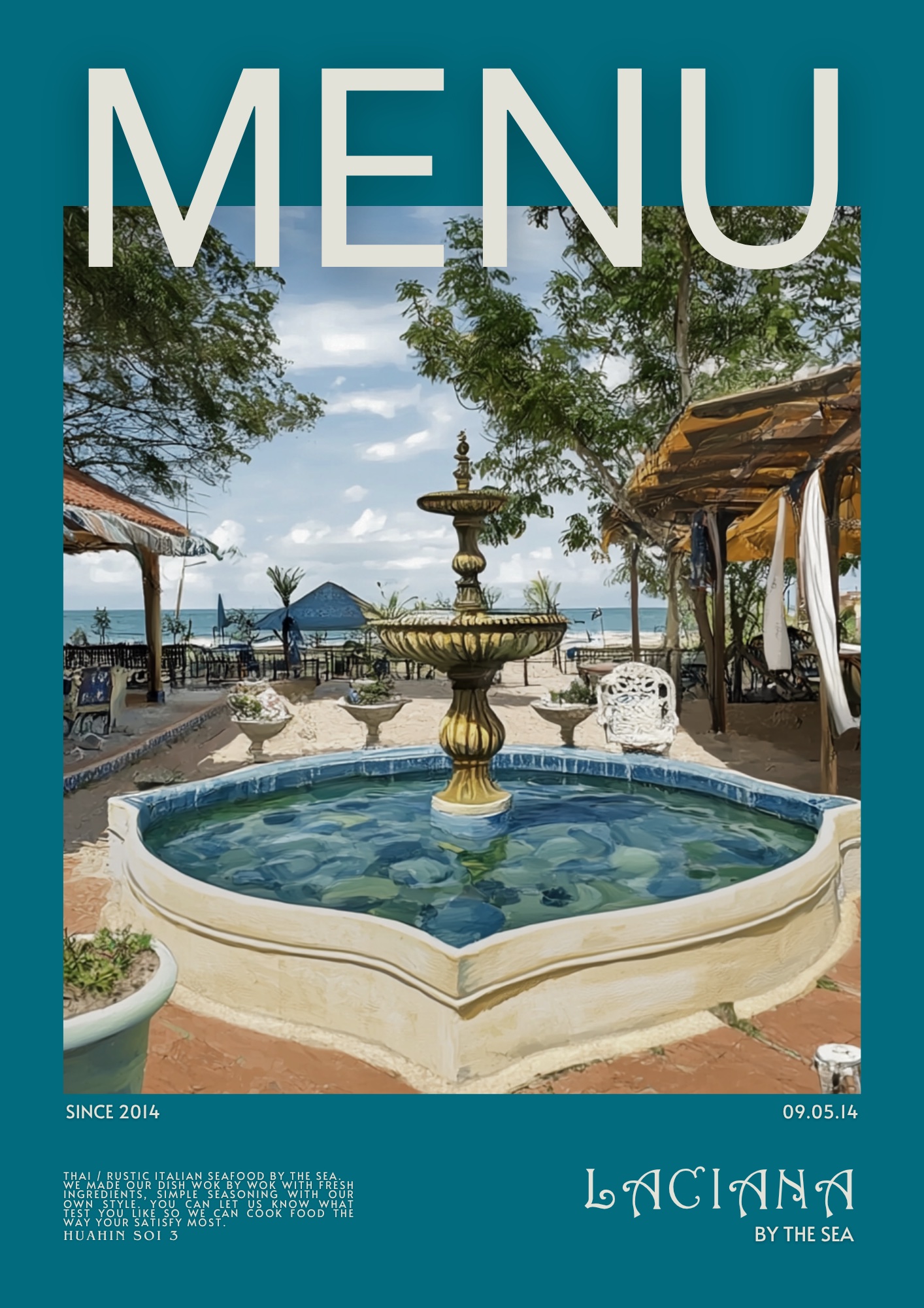 Menu cover — Laciana By The Sea